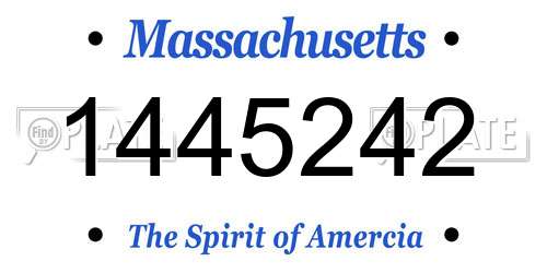 1445242 Massachusetts License Plate