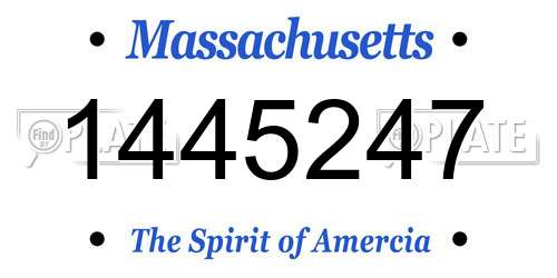 1445247 Massachusetts License Plate