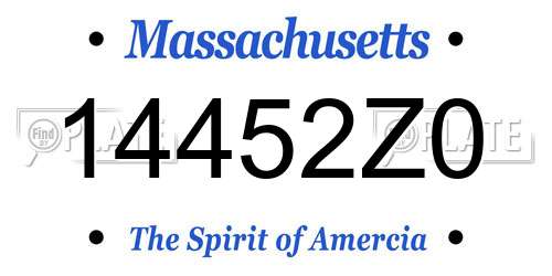 14452Z0 Massachusetts License Plate