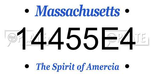 14455E4 Massachusetts License Plate