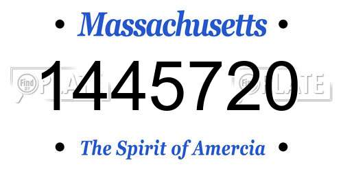 1445720 Massachusetts License Plate