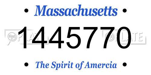1445770 Massachusetts License Plate