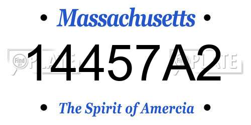 14457A2 Massachusetts License Plate