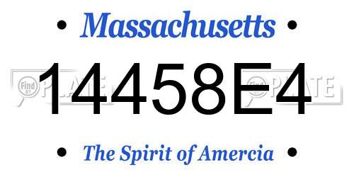 14458E4 Massachusetts License Plate