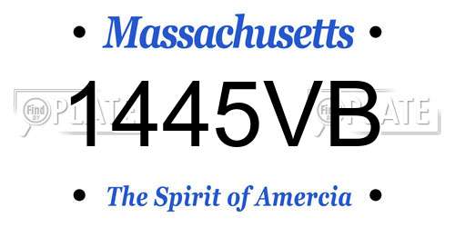 1445VB Massachusetts License Plate