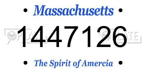 1447126 Massachusetts License Plate