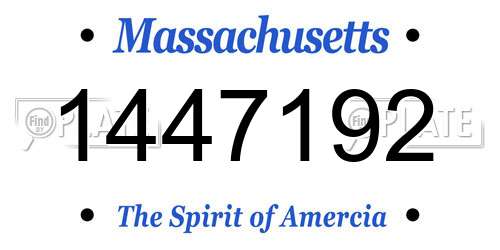 1447192 Massachusetts License Plate