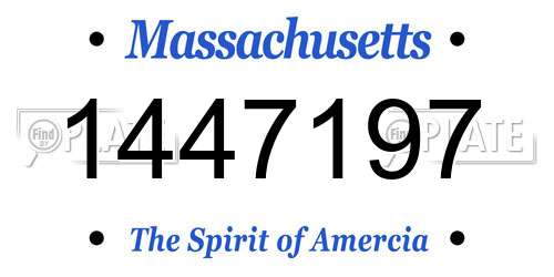 1447197 Massachusetts License Plate