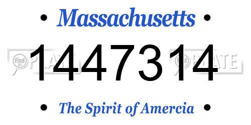 1447314 Massachusetts License Plate