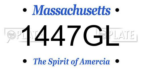 1447GL Massachusetts License Plate