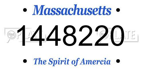 1448220 Massachusetts License Plate
