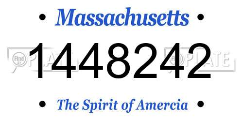 1448242 Massachusetts License Plate