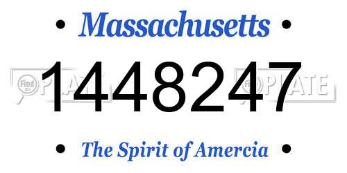 1448247 Massachusetts License Plate