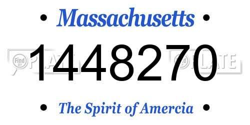 1448270 Massachusetts License Plate