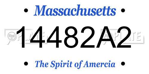 14482A2 Massachusetts License Plate