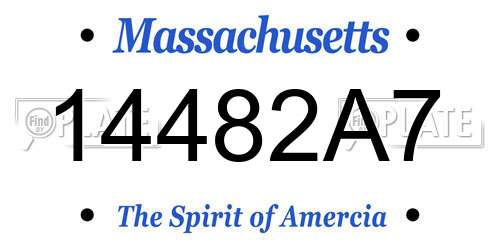 14482A7 Massachusetts License Plate