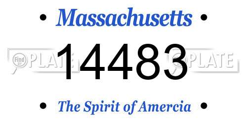 14483 Massachusetts License Plate