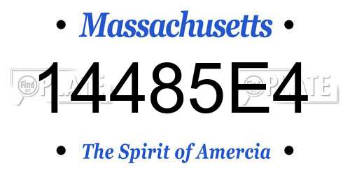 14485E4 Massachusetts License Plate