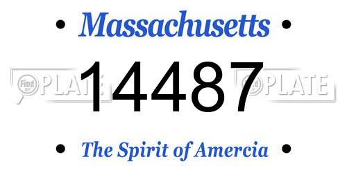 14487 Massachusetts License Plate