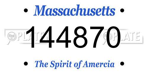 144870 Massachusetts License Plate