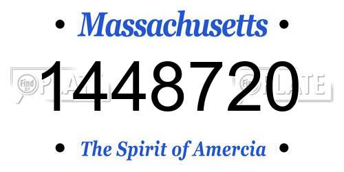 1448720 Massachusetts License Plate