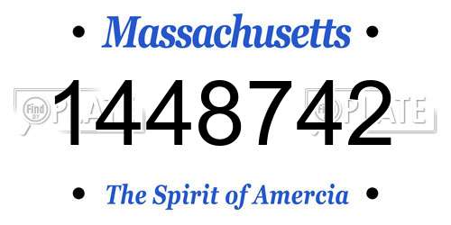 1448742 Massachusetts License Plate