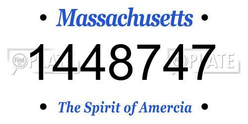 1448747 Massachusetts License Plate