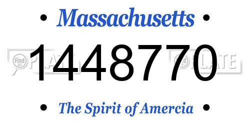 1448770 Massachusetts License Plate