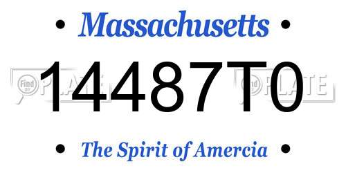 14487T0 Massachusetts License Plate
