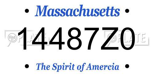 14487Z0 Massachusetts License Plate