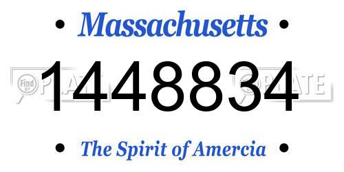 1448834 Massachusetts License Plate