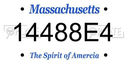 14488E4 Massachusetts License Plate