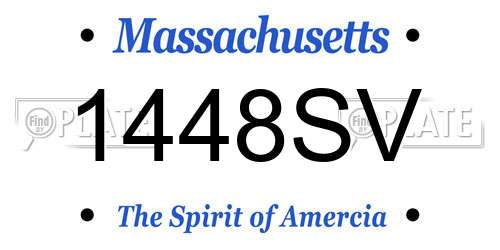 1448SV Massachusetts License Plate