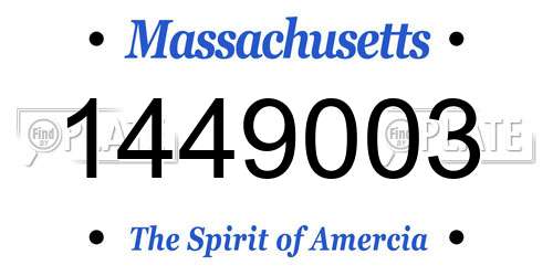 1449003 Massachusetts License Plate