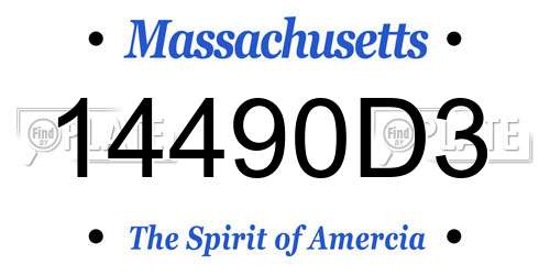14490D3 Massachusetts License Plate