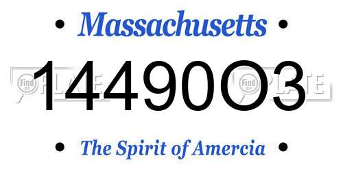 14490O3 Massachusetts License Plate