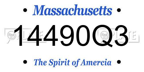 14490Q3 Massachusetts License Plate