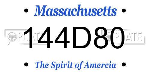 144D80 Massachusetts License Plate