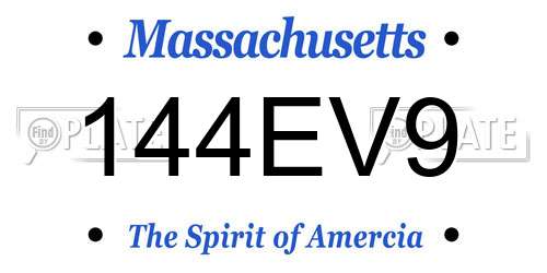 144EV9 Massachusetts License Plate
