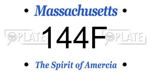 144F Massachusetts License Plate