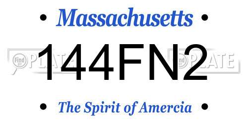 144FN2 Massachusetts License Plate