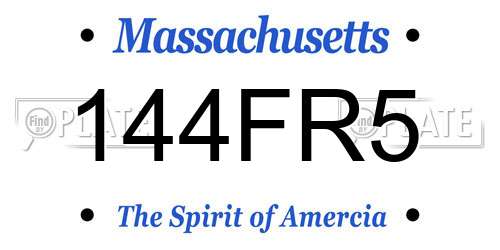 144FR5 Massachusetts License Plate