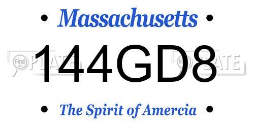 144GD8 Massachusetts License Plate