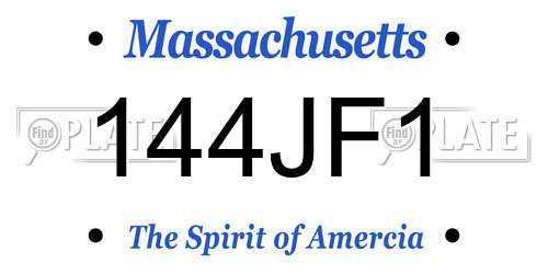 144JF1 Massachusetts License Plate