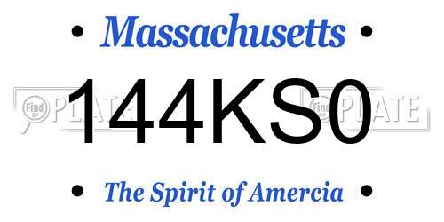 144KS0 Massachusetts License Plate