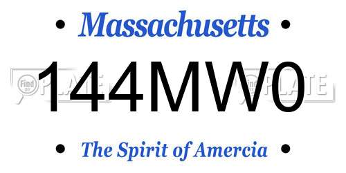 144MW0 Massachusetts License Plate
