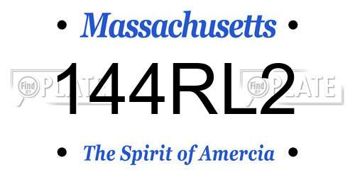 144RL2 Massachusetts License Plate
