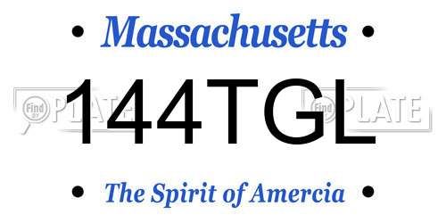 144TGL Massachusetts License Plate