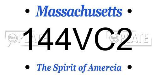 144VC2 Massachusetts License Plate