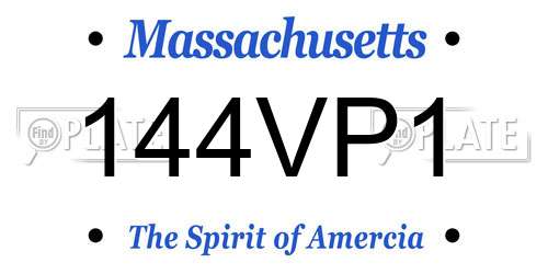 144VP1 Massachusetts License Plate